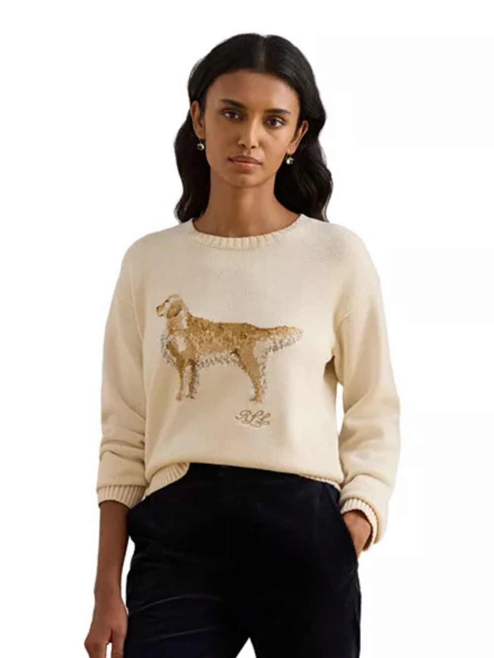 NWOT Ralph Lauren Intarsia-Knit Golden Retriever Sweater - Picture 2 of 2